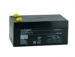 ULTRAMAX NP3.3-12, 12V 3.3AH 20HR (AS 2.8AH, 3AH & 3.2AH) SEALED LEAD ACID RECHARGEABLE BATTERY