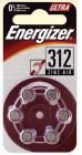 Energizer Hearing Aid 6 x Zinc Air 312