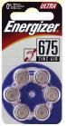 Energizer Hearing Aid 6 x Zinc Air 675