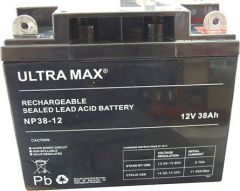 ULTRAMAX NP38-12, 12V 38AH 20HR (AS 40AH & 42AH) SEALED LEAD ACID RECHARGEABLE BATTERY