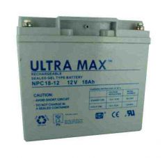 ULTRAMAX NP18-12C, 12V 18AH 20HR (AS 17AH, 19AH, 20AH & 22AH) HIGH CAPACITY DEEP CYCLE SEALED LEAD ACID BATTERY