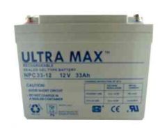 ULTRAMAX NP33-12C, 12V 33AH 20HR (AS 30AH, 32AH, 35AH & 36AH) HIGH CAPACITY DEEP CYCLE SEALED LEAD ACID BATTERY