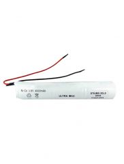 Ultramax 3.6v NiCd High Temp 3xD 4Ah, Emergency Lighting Stick W/Leads