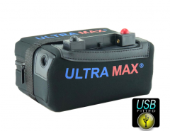 ULTRAMAX LI18-12USB, 18 TO 27 HOLE LITHIUM UNIVERSAL GOLF TROLLEY BATTERY 12V 18AH WITH USB PORT - BUNDLE