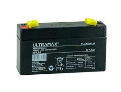 ULTRAMAX NP1.3-6, 6V 1.3AH 20HR (AS 1.2AH) SEALED LEAD ACID RECHARGEABLE BATTERY