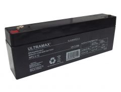 ULTRAMAX NP2.3-12, 12V 2.3AH 20HR (AS 1.9AH, 2AH, 2.1AH & 2.4AH) SEALED LEAD ACID RECHARGEABLE BATTERY