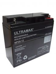 ULTRAMAX NP20-12, 12V 20AH 20HR (AS 17AH, 18AH, 19AH & 22AH) SEALED LEAD ACID RECHARGEABLE BATTERY