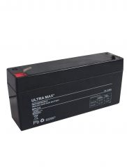 ULTRAMAX NP3.2-6, 6V 3.2AH 20HR (AS 2.8AH & 3AH) SEALED LEAD ACID RECHARGEABLE BATTERY