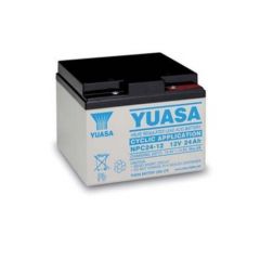 YUASA NPC24-12, 12V 24AH 20HR (AS 25AH, 26AH & 28AH) HIGH CAPACITY DEEP CYCLE VALVE REGULATED LEAD ACID (VRLA) BATTERY